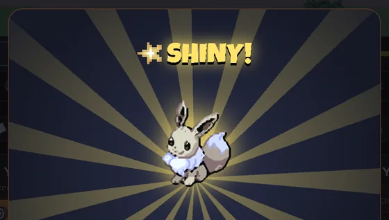 A Shiny Eevee hatching from an egg